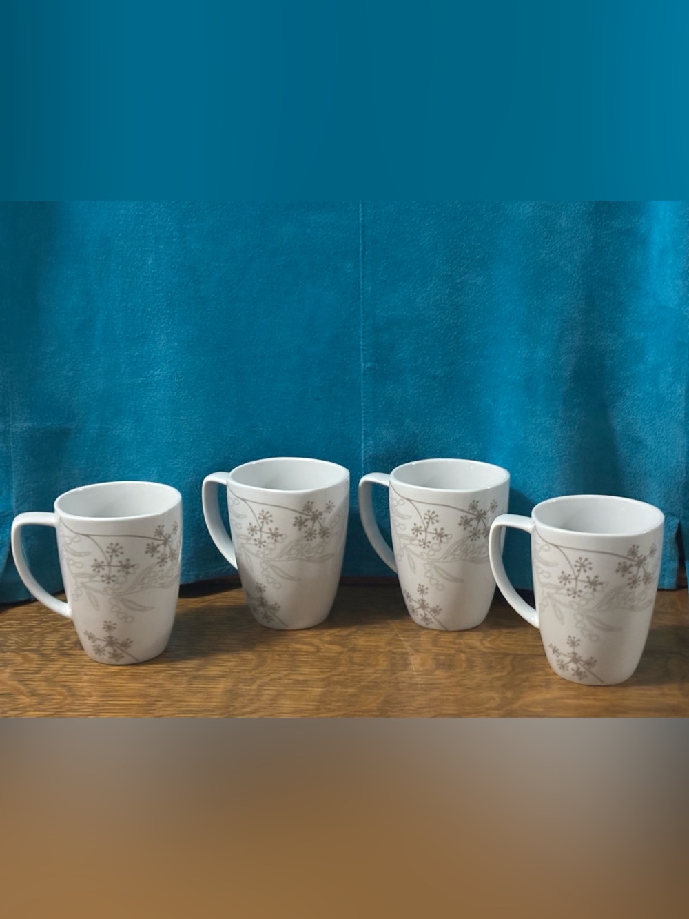 4 Corning Corelle Shadow Dance Ceramic  Porcelain Mugs